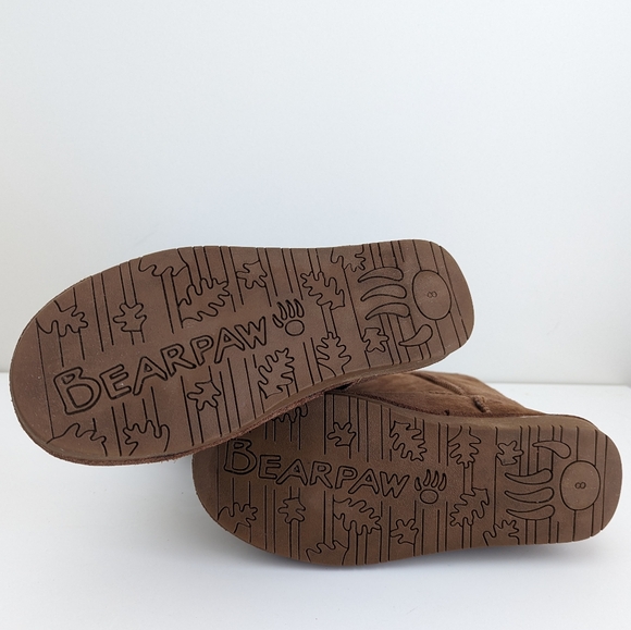 BEARPAW Emma Brown Suede Tall Boots Slip On Sheepskin Women Sz 8 Flat Heel MINT - Picture 11 of 15